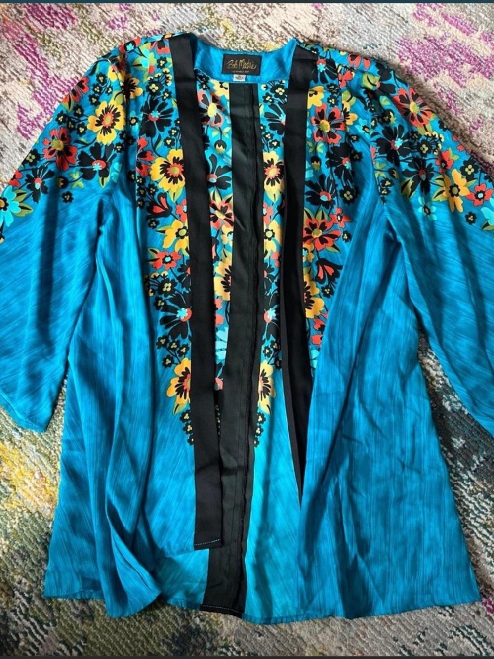 Bob Mackie Floral Kimono(?) Top
